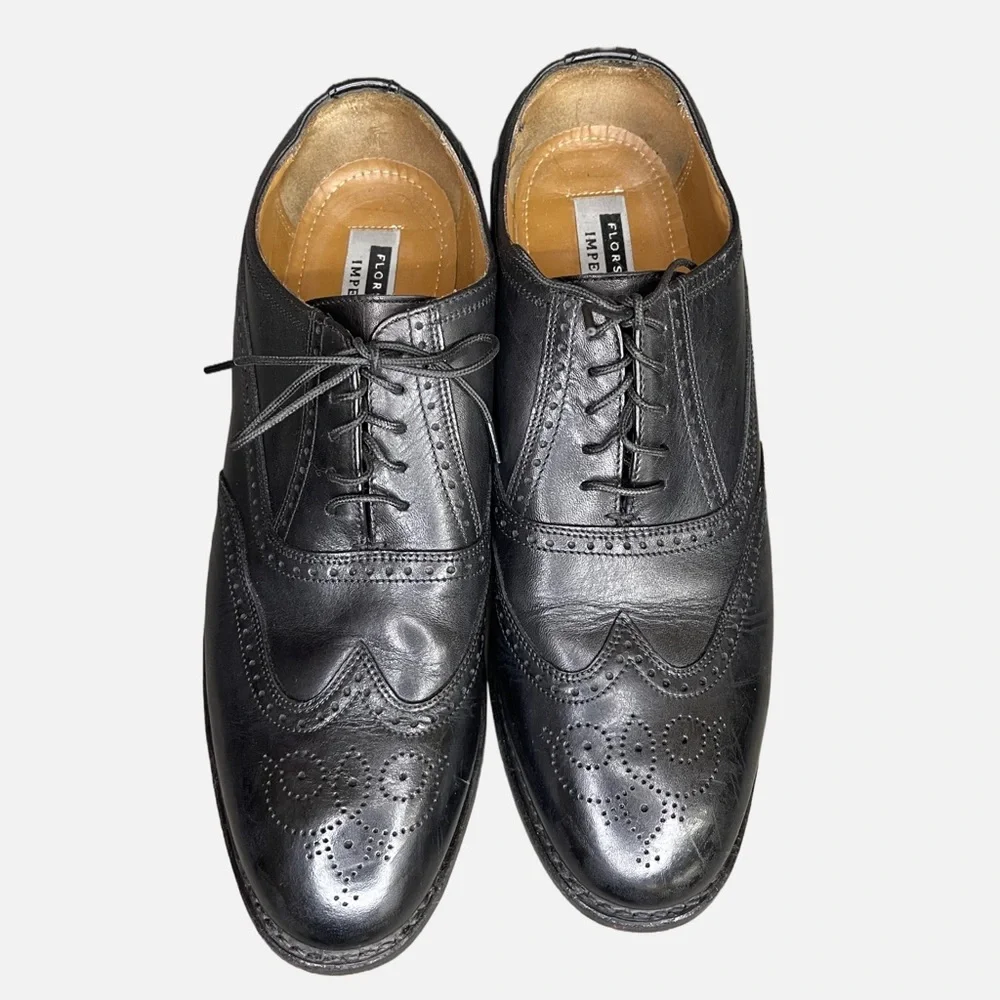 2001 Men’s Florsheim Imperial Kenmoor Black Leather Wing Tip Oxford Shoe Size 10